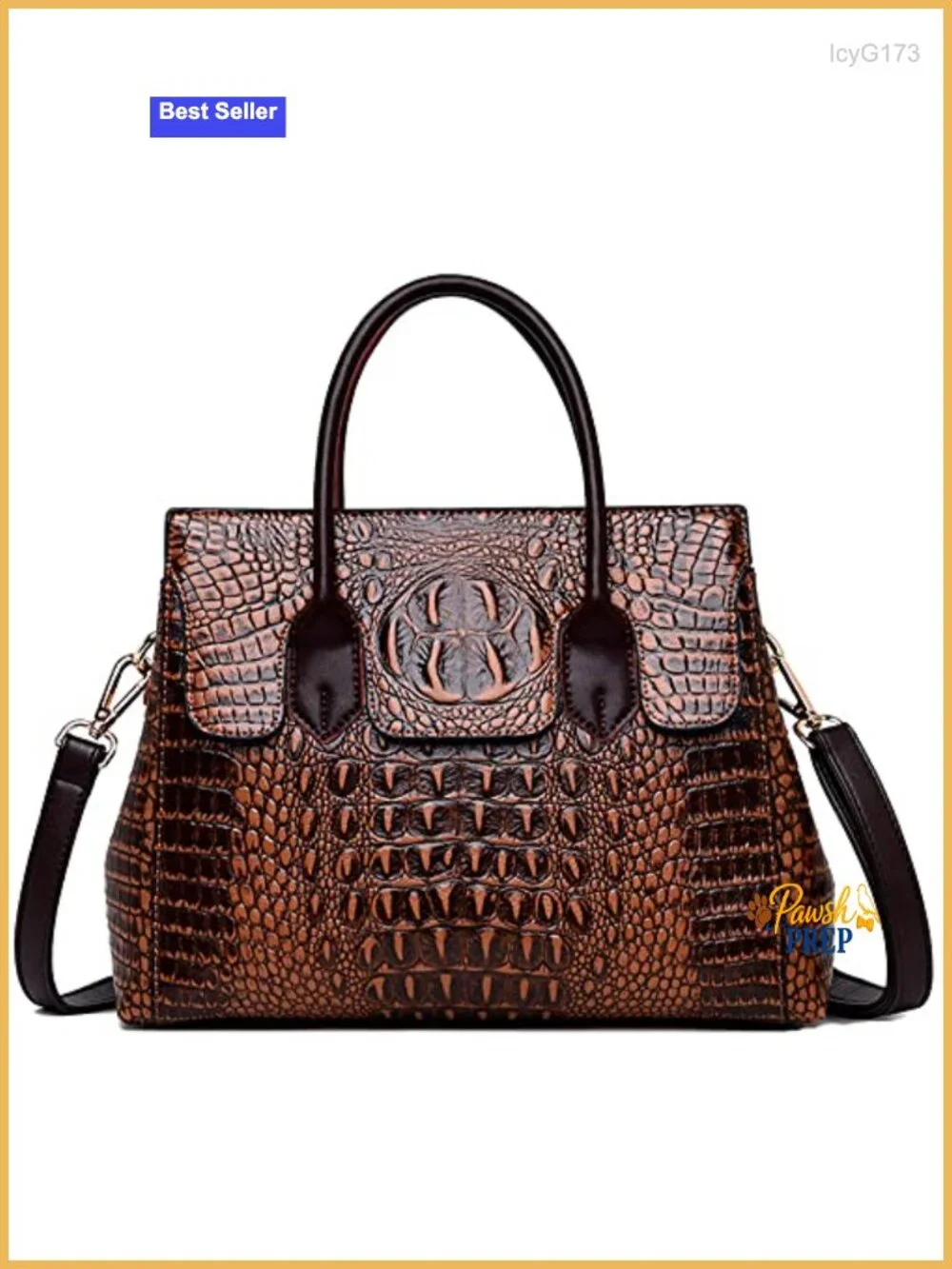 Women's Faux Leather Satchel Handbag Top Handle Crossbody Shoulder Bag